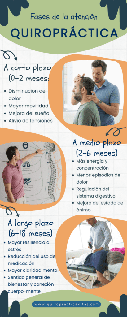 Fases de la atención quiropráctica - Infografía